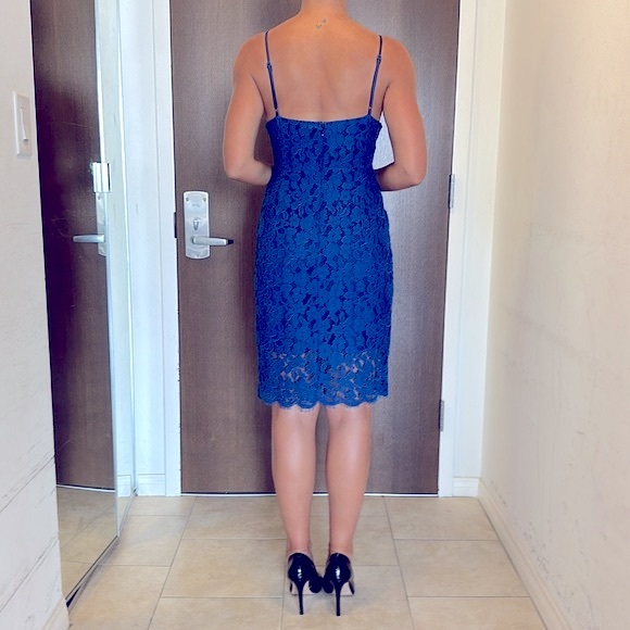 LULU’s Fully Lined & Fitted LACE Dress w/Hidden Zipper Back & Adjustable Straps - Picture 8 of 9